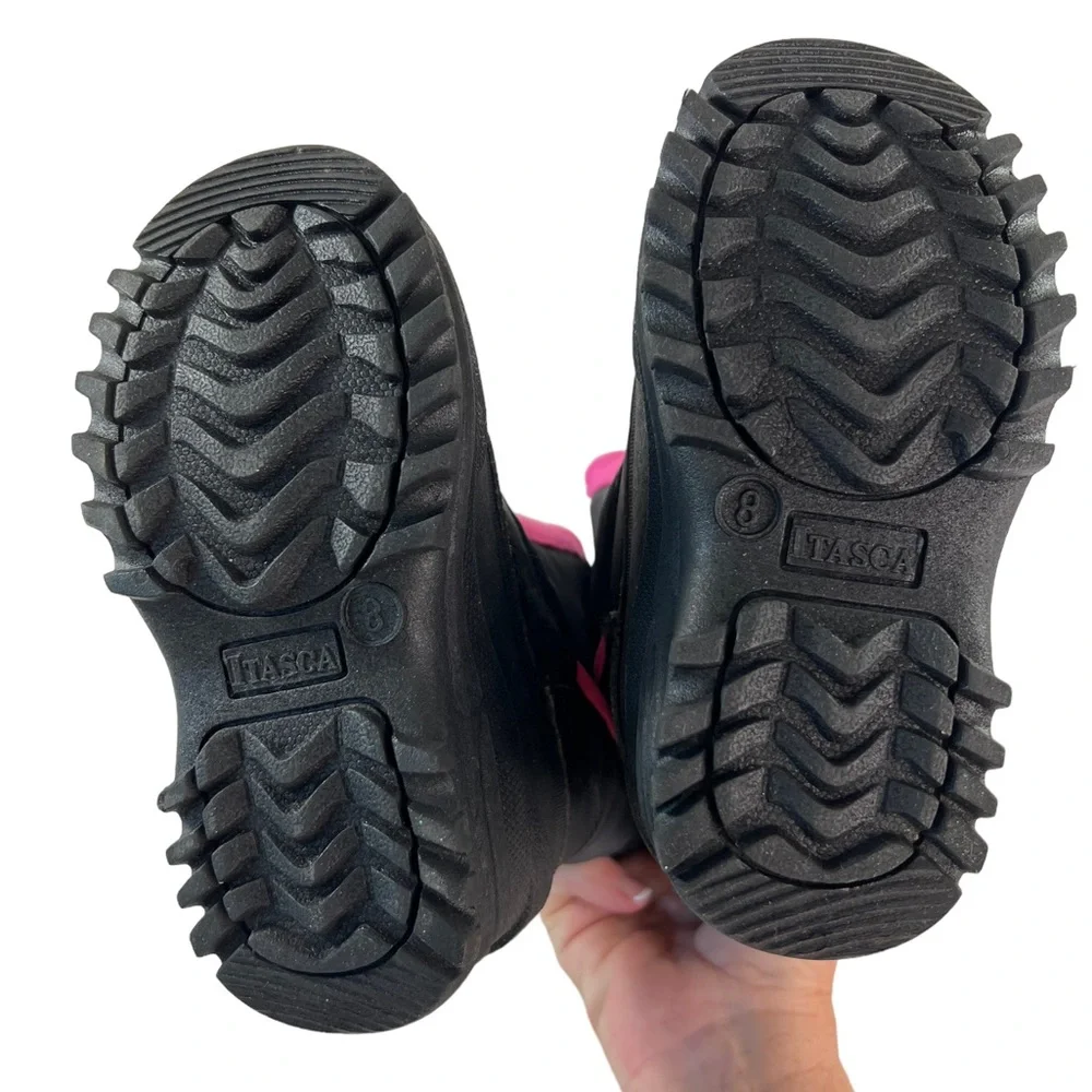 Girls Waterproof Winter Snow Boots by ITASCA Black & Pink size 8